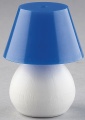 Kahlert Tischlampe mit Holzfuß und Schirm blau NML