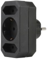 Euro-/Schutzkontakt-Adapter 2 Euro- + 1 Schutzk.-Stecker