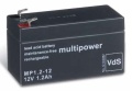 Multipower Blei Akku VDS (4,8mm) 12V / 1,2Ah